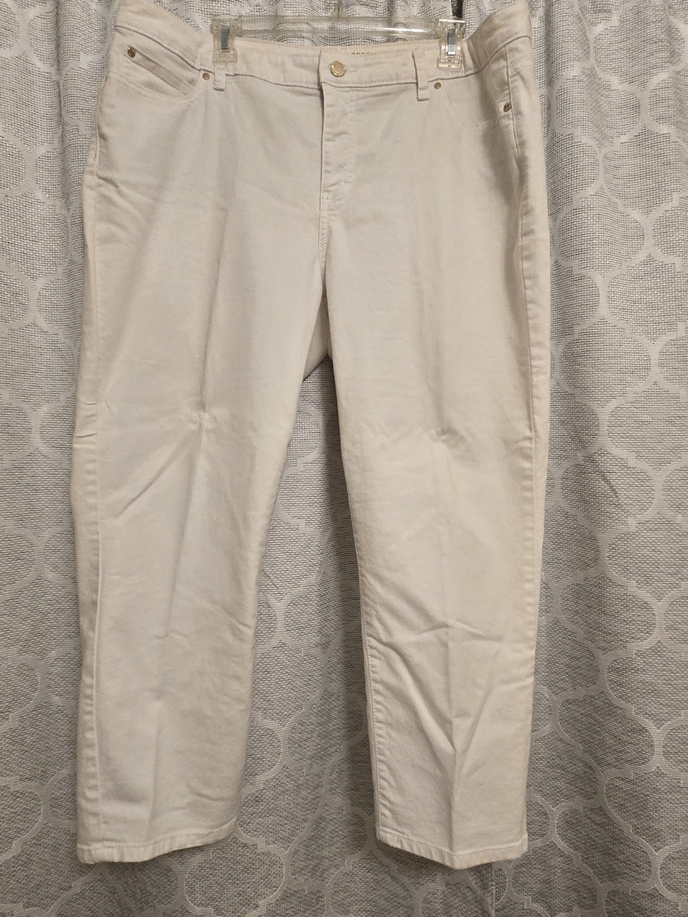 Jennifer Lopez White Straight-Leg Chinos